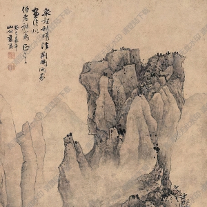 藍(lán)瑛作品 泉壑秋晴 高清大圖下載