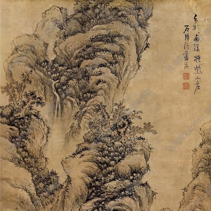 藍瑛作品 山林隱居 高清大圖下載