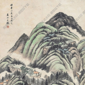 王鑒國(guó)畫(huà) 春山秀色 高清大圖下載