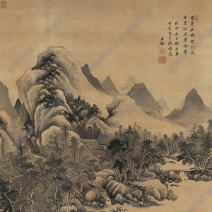 王鑒國(guó)畫(huà) 仿范寬少陵詩(shī)意圖 高清大圖下載