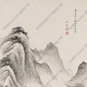 王鑒國(guó)畫(huà) 秋山晴巒 高清大圖下載