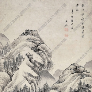 王鑒作品 山居圖 高清大圖下載