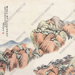 林紓國(guó)畫(huà) 蒼山待客圖 高清大圖下載