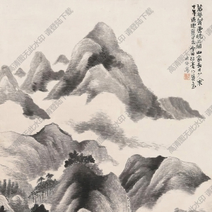 林紓國(guó)畫(huà) 仿米家山水 高清大圖下載