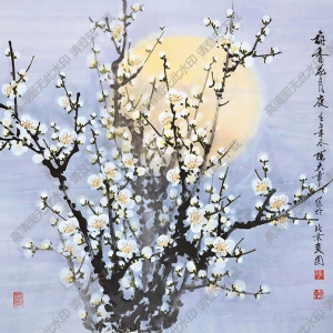 陳大章國(guó)畫 梅花月夜 高清大圖下載