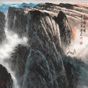 岑學(xué)恭國(guó)畫 三峽歸帆圖 高清大圖下載