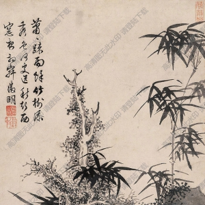 文征明國(guó)畫(huà) 竹石圖 高清大圖下載