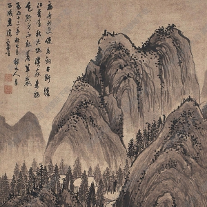 吳鎮(zhèn)國(guó)畫 春江垂釣圖 高清大圖下載