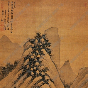 吳鎮(zhèn)國(guó)畫 柳溪晚渡圖 高清大圖下載