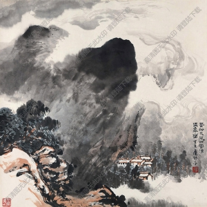 應(yīng)野平國畫 風(fēng)雨云涌 高清大圖下載