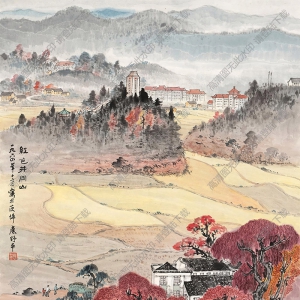 應(yīng)野平國畫 紅色井岡山 高清大圖下載