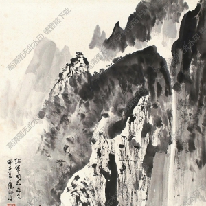 應(yīng)野平國(guó)畫 雨后青山 高清大圖下載