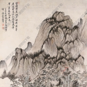 惲壽平國(guó)畫(huà) 高林疊嶂圖 高清大圖下載