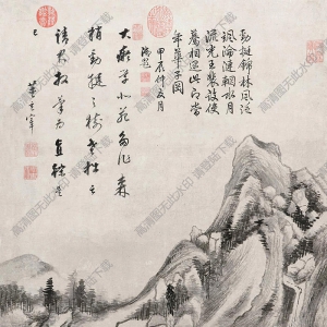 董其昌作品 茂林風(fēng)泛圖 高清大圖下載