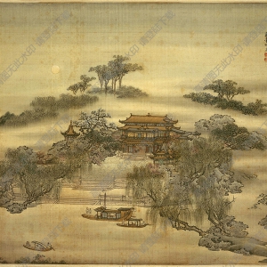 清 袁耀《揚(yáng)州四景-春臺(tái)明月》國(guó)畫(huà)高清大圖下載