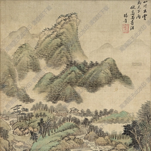 清 楊晉《仿古山水冊(cè)頁(yè)十一開(kāi)》-7國(guó)畫(huà)高清大圖下載