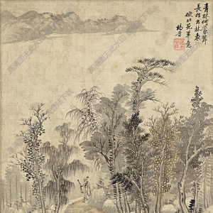 清 楊晉《仿古山水冊(cè)頁(yè)十一開(kāi)》-8國(guó)畫(huà)高清大圖下載