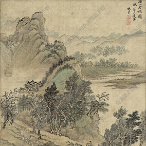 清 楊晉《仿古山水冊(cè)頁(yè)十一開(kāi)》-10國(guó)畫(huà)高清大圖下載