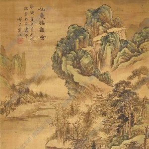 袁江國(guó)畫(huà) 山巖樓觀(guān)圖 高清大圖下載