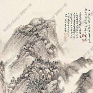 王時(shí)敏國(guó)畫 仿大癡山水 高清大圖下載