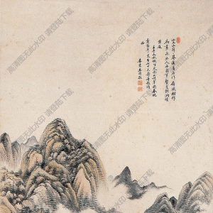 王時(shí)敏國(guó)畫 南山積翠圖 高清大圖下載