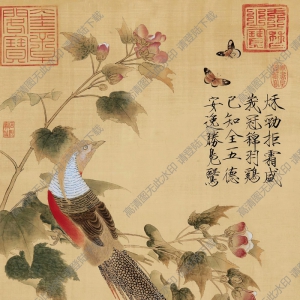 宋徽宗 趙佶《芙蓉錦雞圖》國畫高清大圖下載