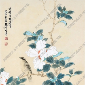 孫云生國(guó)畫(huà) 芙蓉雙雀 高清大圖下載