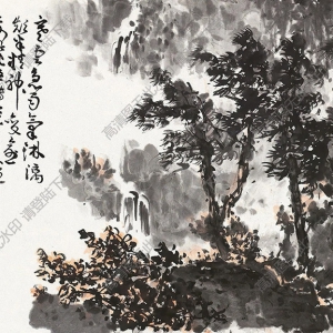 余任天國(guó)畫 寒云急雨 高清大圖下載