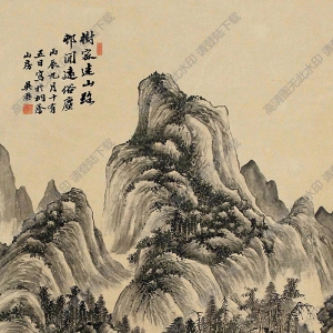 吳歷國(guó)畫(huà) 墨筆山水 (2) 高清大圖下載