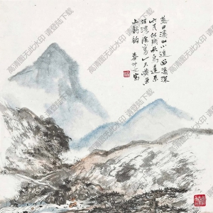 秦仲文作品 溪山烏蓬 高清大圖下載