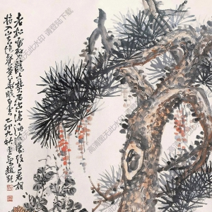 趙云壑國(guó)畫(huà) 松菊?qǐng)D 高清大圖下載