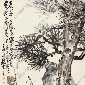 趙云壑國(guó)畫(huà) 松菊延年(2) 高清大圖下載