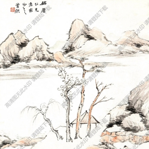 曾熙國(guó)畫 疏林遠(yuǎn)山圖 高清大圖下載