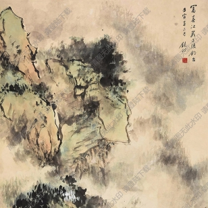 吳鏡汀國(guó)畫(huà) 富春江巖子陵釣臺(tái) 高清大圖下載