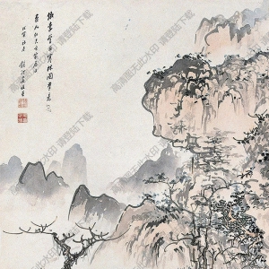 吳鏡汀國(guó)畫(huà) 寒林圖 (2) 高清大圖下載