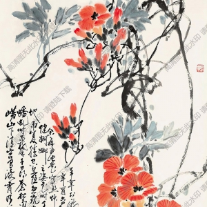 于希寧國(guó)畫 凌霄花 (1) 高清大圖下載