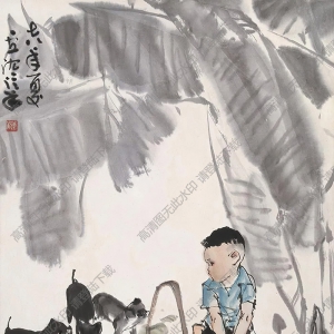 盧沉國(guó)畫 讀書圖 高清大圖下載