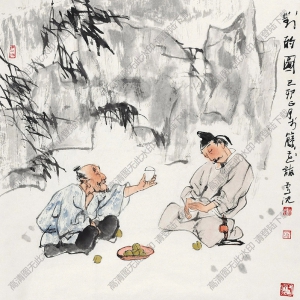 盧沉國(guó)畫 對(duì)酌圖 高清大圖下載