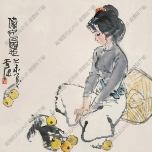 盧沉國(guó)畫 仕女 高清大圖下載