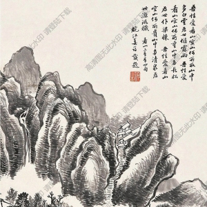 姜筠國(guó)畫(huà) 看山圖 高清大圖下載