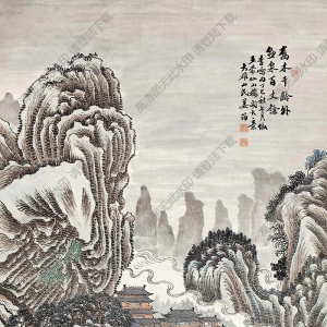 姜筠國(guó)畫(huà) 喬木千齡圖 高清大圖下載