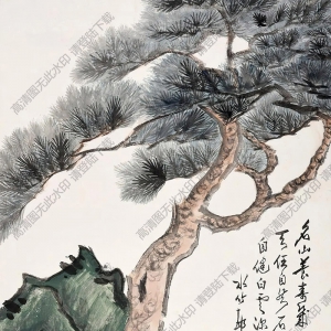 徐世昌國(guó)畫(huà) 松石圖 (2) 高清大圖下載