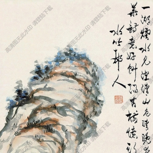 徐世昌國(guó)畫(huà) 煙水鵲華 高清大圖下載