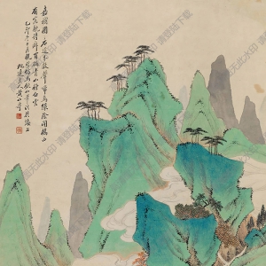 黃山壽國(guó)畫 青山嘉樹 高清大圖下載