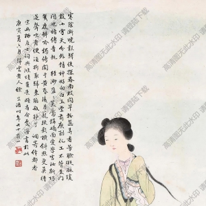 徐宗浩國(guó)畫(huà) 花香少女 高清大圖下載