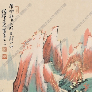 何瀛國(guó)畫(huà) 重彩山水 高清大圖下載