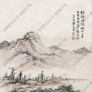 周元亮國(guó)畫(huà) 泛舟圖 高清大圖下載