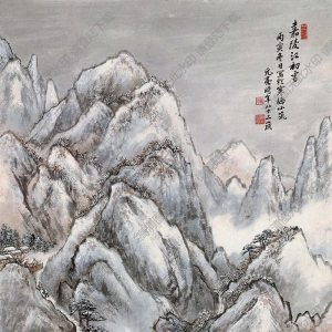 周元亮國(guó)畫(huà) 嘉陵江初雪 高清大圖下載