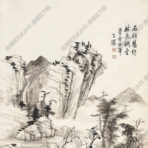 吳華源國(guó)畫(huà) 林泉秋意圖 高清大圖下載